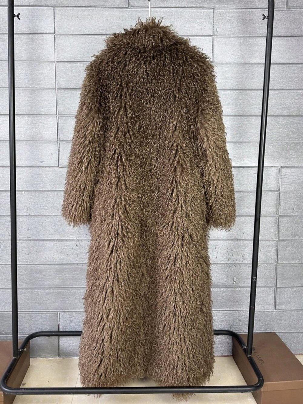 Khaki Casual Women's Fuzzy Coat - Picture 2 of 5